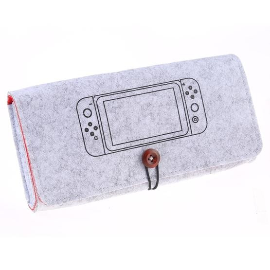 Portable Soft Felt Handbag Storage Protective Bag for Nintendo Switch(Light Grey)