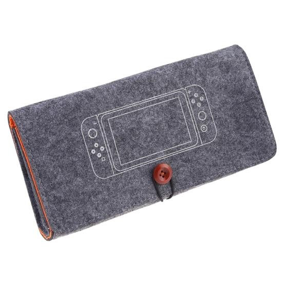 Portable Soft Felt Handbag Storage Protective Bag for Nintendo Switch(Dark Gray)