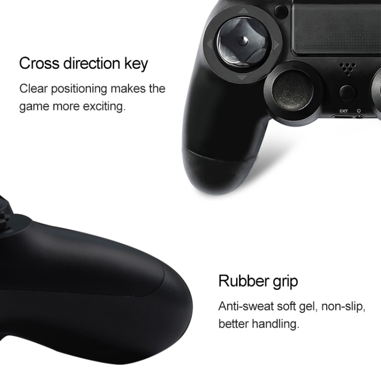 Wireless Bluetooth Game Handle Controller with Lamp for PS4(Black)