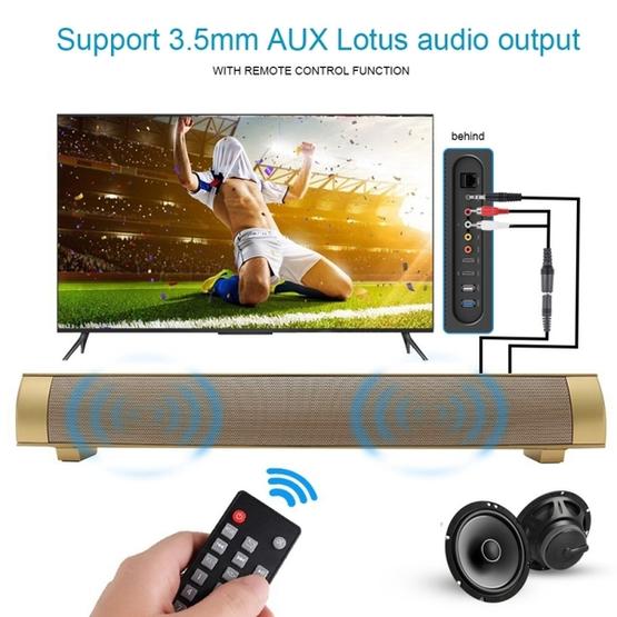 Soundbar LP-08 (CE0152) USB MP3 Player 2.1CH Bluetooth Wireless Sound Bar Speaker with Remote Control(Black)